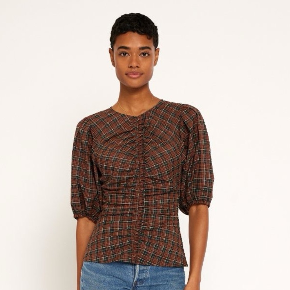 Joie Plaid Blouse